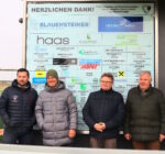 Enthüllung Bausteinwand beim Heimspiel-Doppelpack